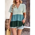 thumbnail image 2 of Women's Casual V Neck Ruffle Short Sleeve Summer Shirts Tops Loose Blouses, 2 of 6