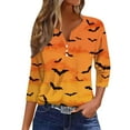 thumbnail image 1 of NMMUED T-Shirt Tunique d'Halloween Hauts d'Halloween Col Rond Hauts de Sortie pour Femmes T-Shirts Mignons T-Shirts d'Halloween Amusants T-Shirts d'Halloween Mignons pour Femmes Vert 2 TTG, 1 of 5