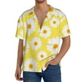 thumbnail image 1 of Fotbe Daisies Flowers Camisa Estampada de Manga Corta para Hombre, Casual de Verano, Estilo Playero, Sin Arrugas-XX-Large, 1 of 5