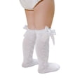 thumbnail image 5 of Arvbitana Baby Girls Knee High Socks, Cable Knit Cotton Socks with Bow, 5 of 7
