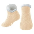 thumbnail image 4 of HBFAGFB Socks for Women Winter Warm Plush Thickened Slippers Socks Versatile Daily Wear Light Yellow Size S, 4 of 5