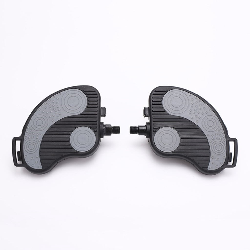 Leg Training Fitness Device Footboard Exercise Bike Pedals with Strap Stationary Recumbent Bike Pedals for Homes Workout