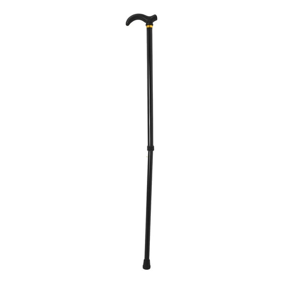 LEORX Aluminum Alloy Walking Stick for Seniors Lightweight and Sturdy with AntiSlip Handle for Outdoor Use Black Adjustable Two Section Design