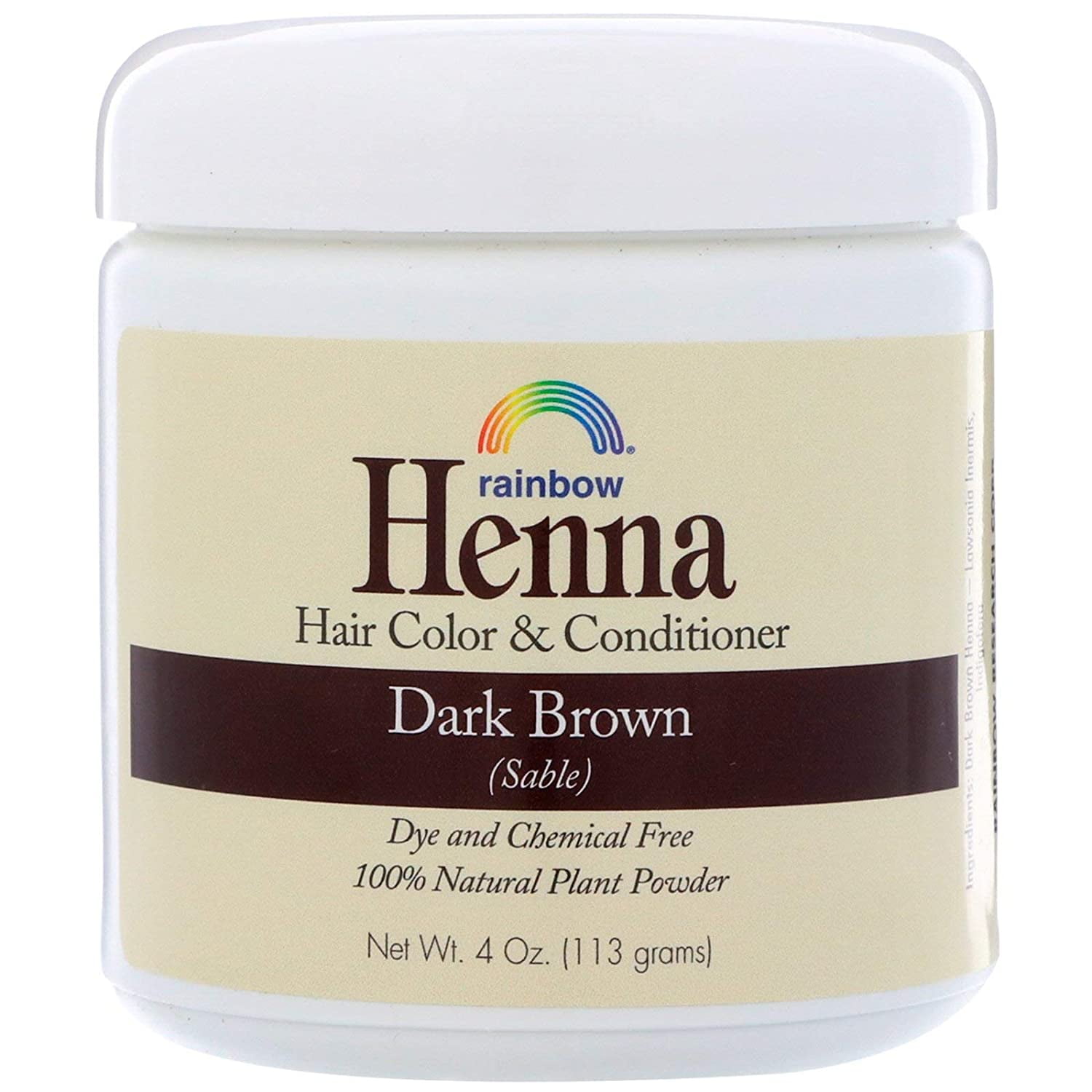 Rainbow Research Henna Hair Color & Conditioner Dark Brown 4 oz -  