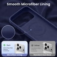 thumbnail image 5 of ouhos for iPhone 18 Pro Max Magnetic Silicone Case, Built-in Screen Protector, Full Camera Lens Protection, Shockproof Drop Resistant Slim Phone Cover, Navy Blue, 5 of 7