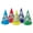 Happy Birthday, variant on Beistle Club Pack of 144 Fun and Festive Assorted Color Balloon and Confetti Birthday Cone Hats 6.5"