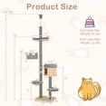 thumbnail image 3 of Gymax 6-tier Floor-to-Ceiling Cat Tree w/ Cat Condo Hammock Scratching Posts Platform, 3 of 10