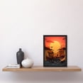 thumbnail image 2 of Fishing Boats at Sunset Multi-dimensional Kirigami Artwork Framed Wall Art Print A4, 2 of 4
