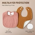 thumbnail image 4 of Baberos de muselina para bebés POIKSHARK, 6 unidades, unisex, de algodón, 4 of 5