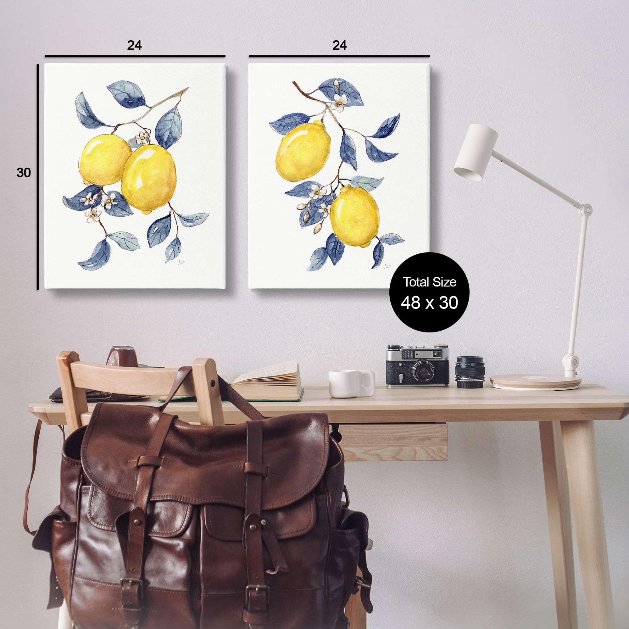 Stupell Industries Budding Lemon Blossoms Food & Beverage Painting Gallery Wrapped Canvas Art Print Wall Art, 24 x 30, Set of 2