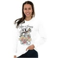 thumbnail image 3 of Life's A Gamble Skull Rose Tattoo Plus Size Long Sleeve Graphic Tee Shirt Brisco Brands 2X, 3 of 5