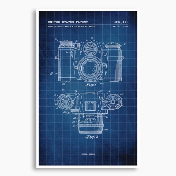 Camera with Exposure Meter Patent Poster; Unframed by SnooozeWorks