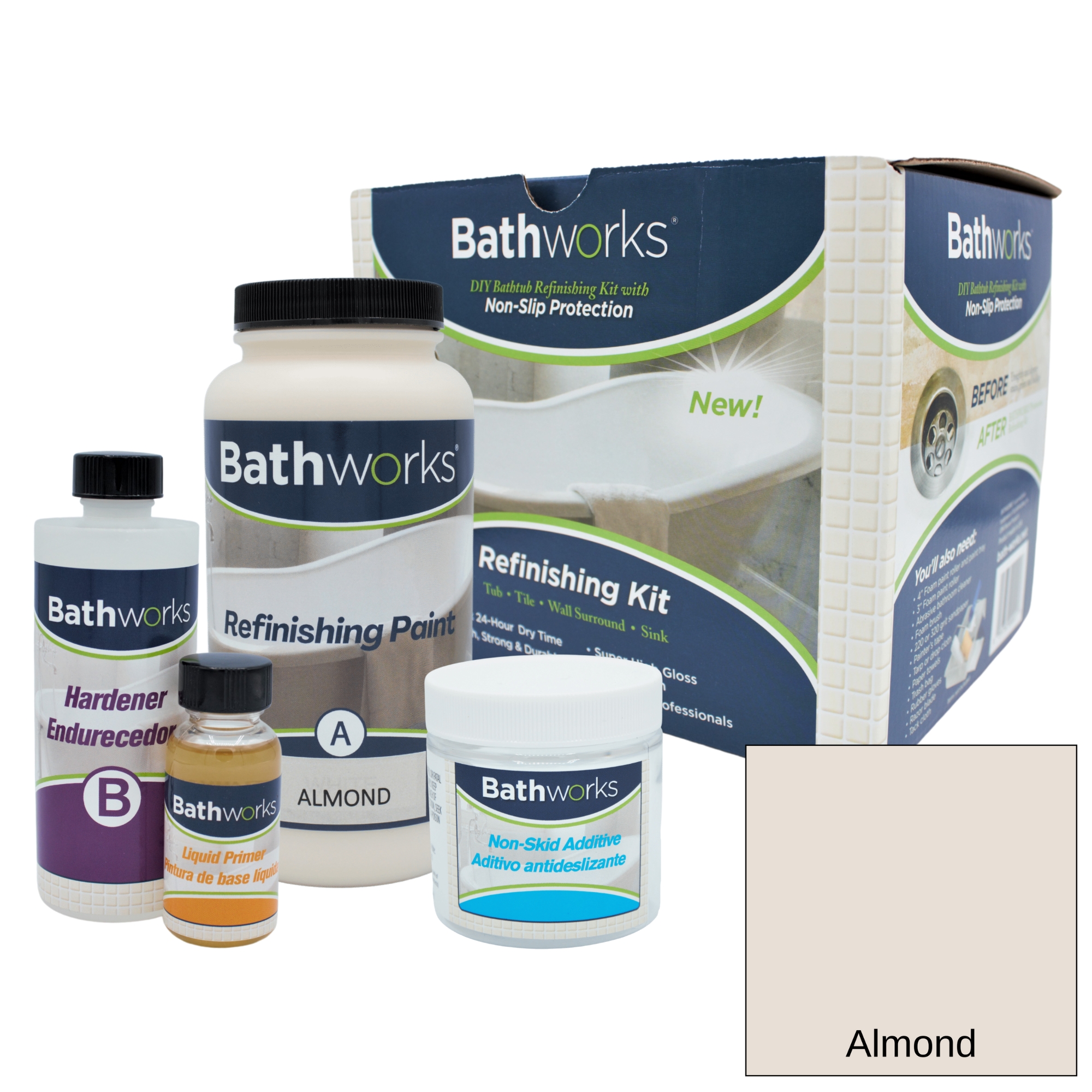 Bathworks Standard Bathtub Refinishing Kit for Tub, Tile, & More (BMRK