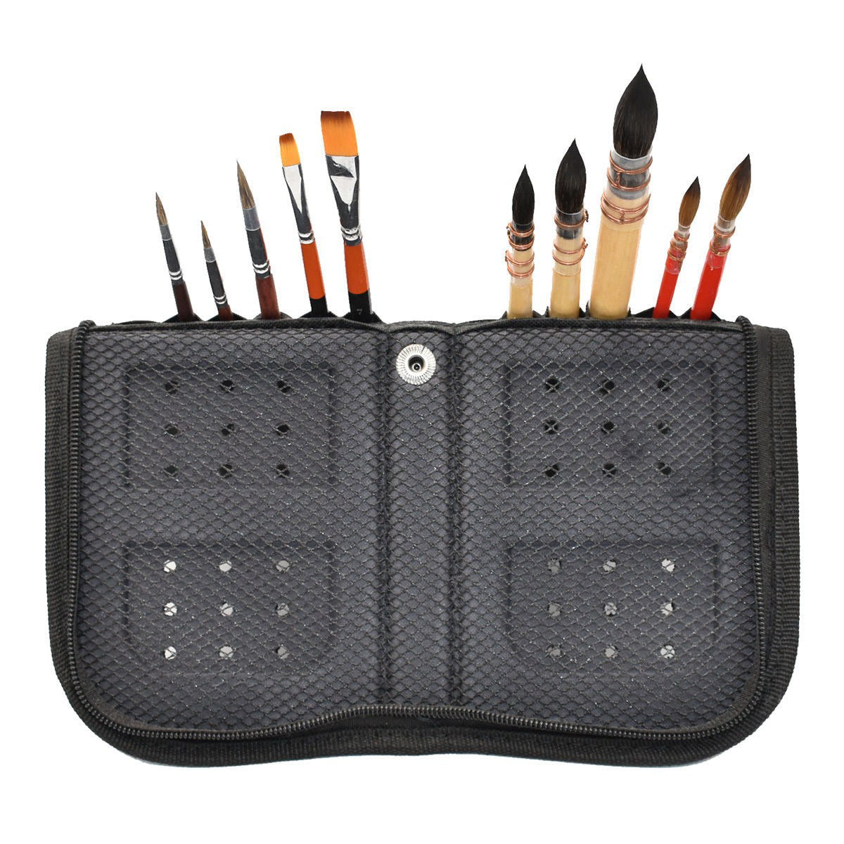 MEEDEN Paint Brush Holder, 11.5 X 10 Inch Zippered Painting Brush Case,  Organization and Storage Bag for Artist Paint Brush (Brushes NOT Included)