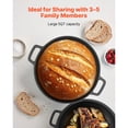 thumbnail image 2 of KFFKFF Cast Iron Dutch Oven, 2-in-1 Pre-Seasoned Pot with Skillet Lid, 5QT Cookware Pan with Proofing Basket, Bread Baking Tools, Compatible with Bread Ovens up to 500℉, 2 of 9