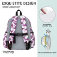 thumbnail image 5 of Butterfly and Floral Purple Pattern Cute School Backpack with Padded Back and Adjustable Shoulder Straps 13.4"x11"x4.7", 5 of 5