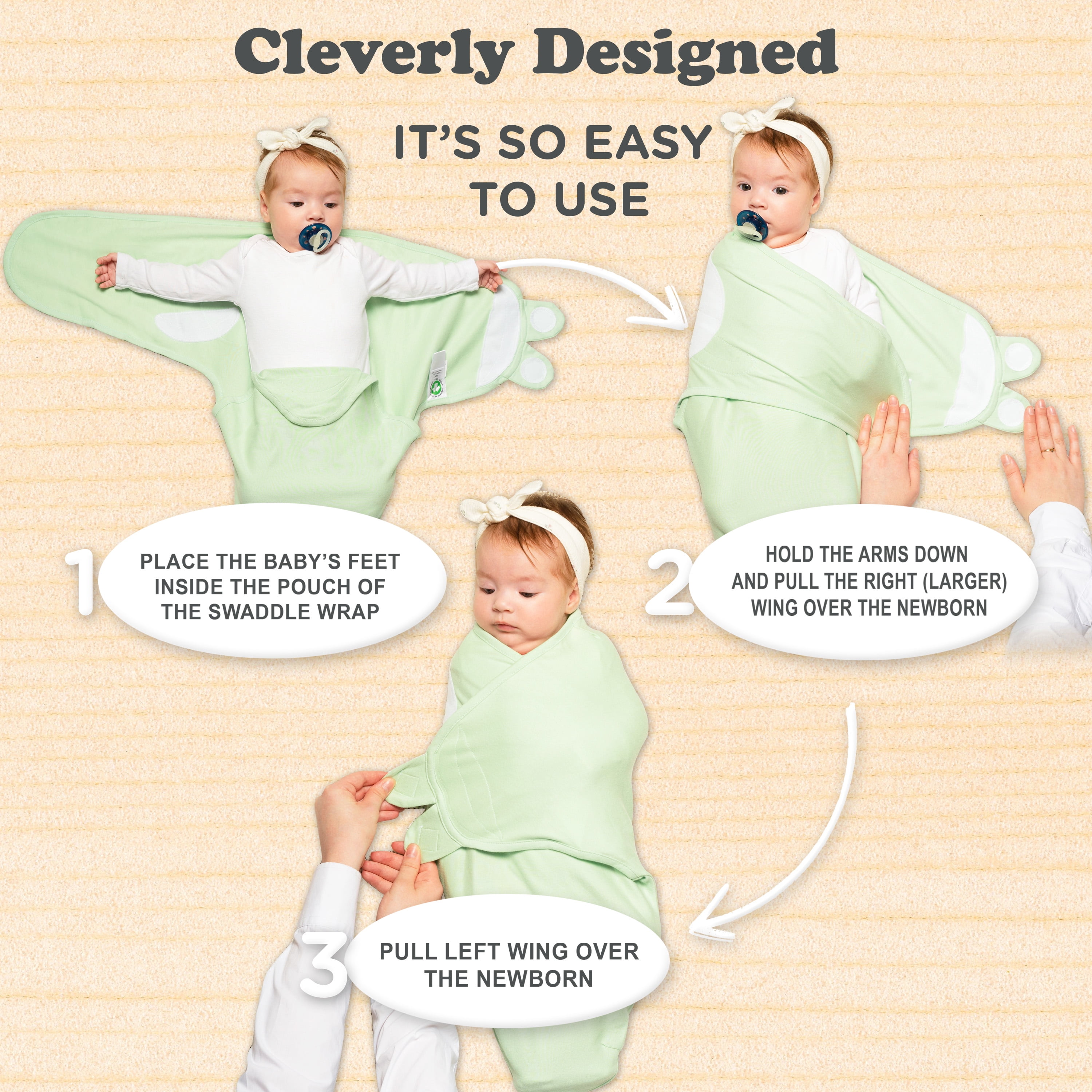 Bublo Baby Swaddles for Newborns - 3 Pack Organic Baby Swaddles for 0-3 Months - Baby Swaddle Sleep Sack - Infant Sleeping Swaddle sack – Adjustable Swaddle Blanket Wrap Girl