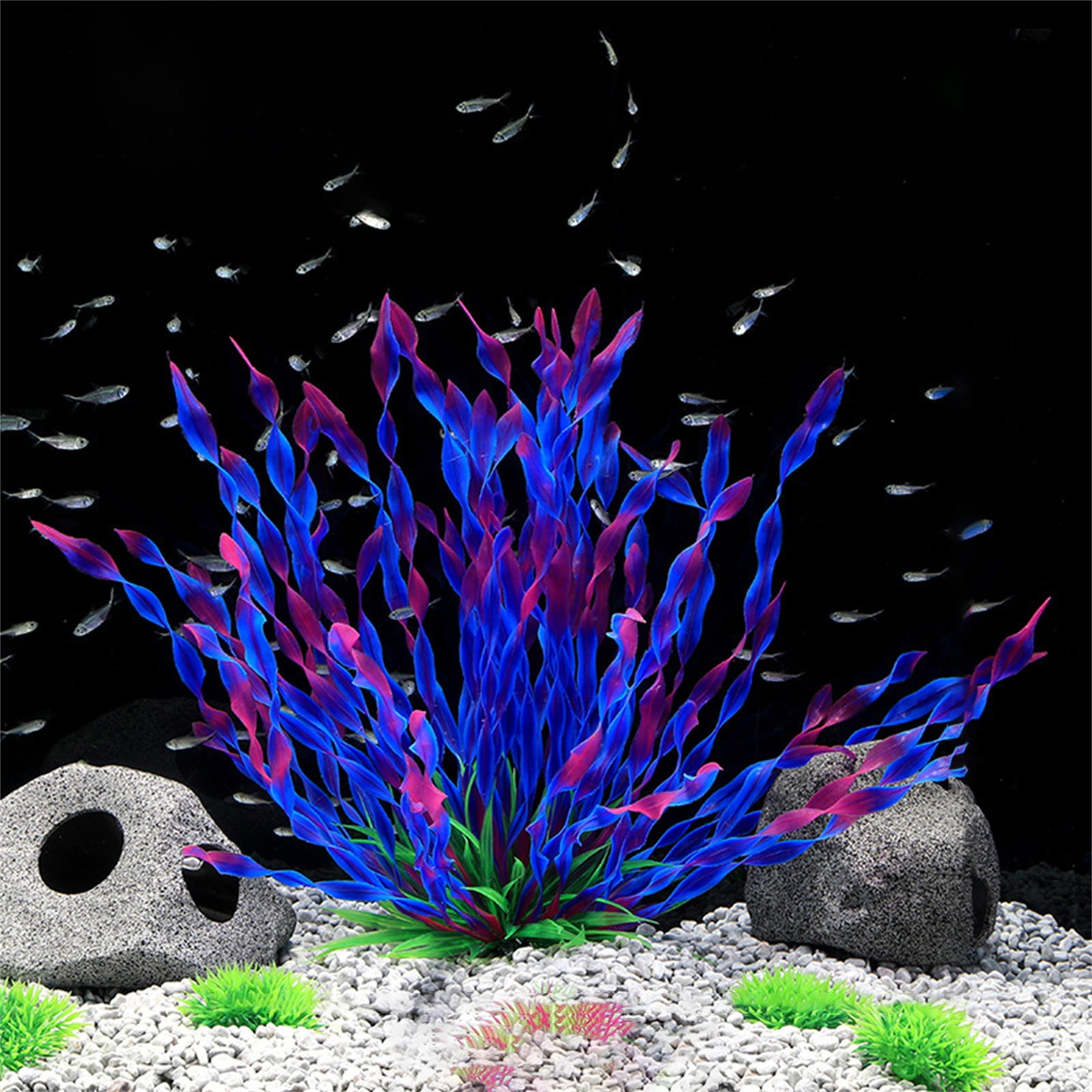 HCTSHG Aquarium Decoration Plastic Aquarium Plants Natural Fish Tank Accessories Aquarium Decorations Green Plants, 25pcs Fish Tank Decorations Plant, Aquarium Decor Plastic Plants