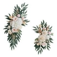 thumbnail image 3 of Tachiuwa 2Pcs Artificial Floral Swag Wedding Arch Flowers Green Leaves Rustic Silk Flowers Welcome Sign Decoration for Ceremony Window pink and white, 3 of 10