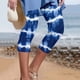 thumbnail image 1 of MKLEKYY Leggings 3/4 para mujer, leggings estampados de cintura alta, mallas deportivas informales, pantalones cortos para yoga y entrenamiento., 1 of 4