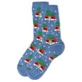 thumbnail image 3 of MeMoi Women's Festive Campers Holiday Crew Socks - Womens - Female, 9-11, Denim Heather, 3 of 3