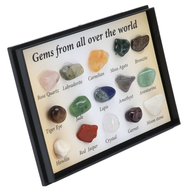 LYUMO 15 sortes de pierres précieuses en cristal ornement coloré décoration  de méditation Feng Shui pour les collectionneurs, kit de pierres  précieuses, pierres précieuses en cristal 