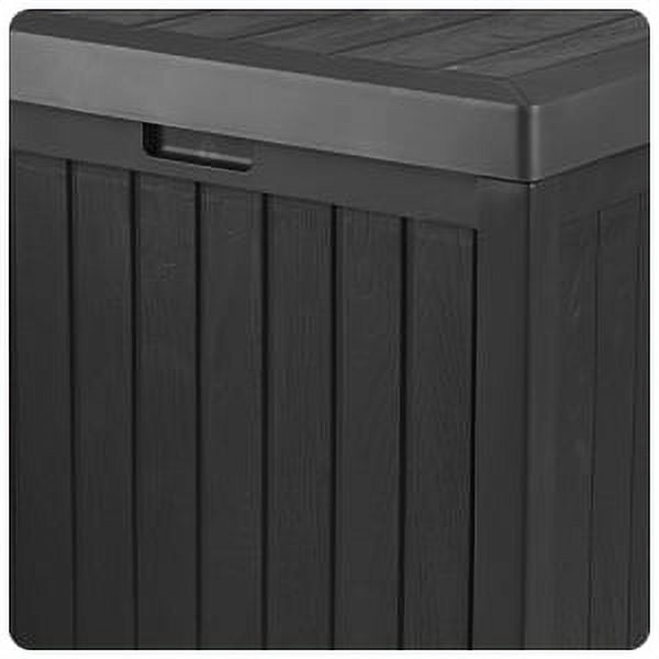 Storage Box - 50-Gallon Container for Patio Storage - Durable and Fade-Resistant Resin Deck Box - Outdoor Furniture by Pure Garden (Black)