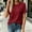*Wine, variant on ClodeEU Women's Round Neck Short Sleeve T-Shirt,Casual Solid Color Loose Fit Top Army Green,Women's Plus L