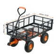 thumbnail image 5 of VEVOR Garden Cart, Sturdy Metal Utility Wagon with Simple Assembly, Versatile Dump Cart with Dual-Function Handle, Wheelbarrow with 400 lbs Load Capacity, Equipped with 10" Wheels, 5 of 9