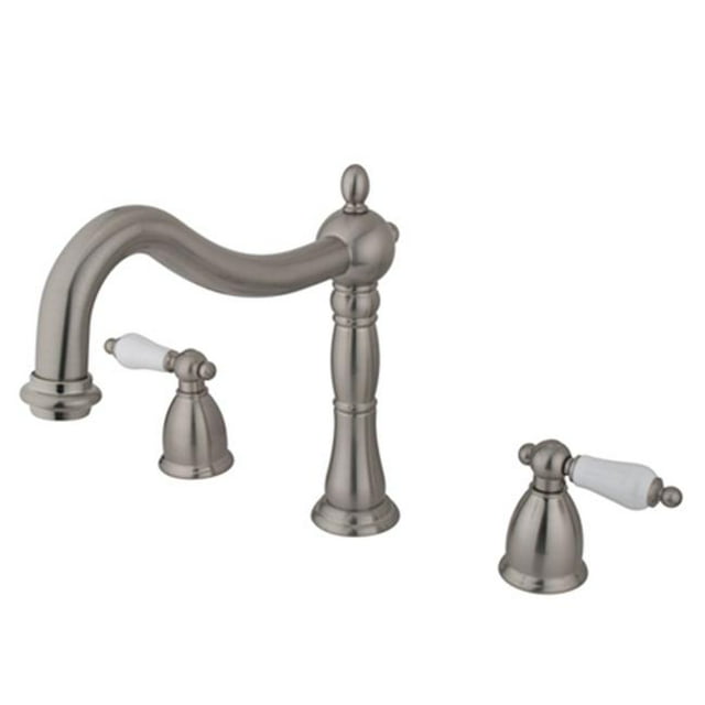 Kingston Brass KS1348PL 8 Inch -18 Inch Widespread Roman Tub Filler - Satin Nickel