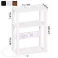 thumbnail image 2 of Joaxswe Narrow Side Table with Charging Station, 3 Tier Thin End Table with Storage Shelf Beside Sofa, White Slim Table Tray for Bedroom, 2 of 7