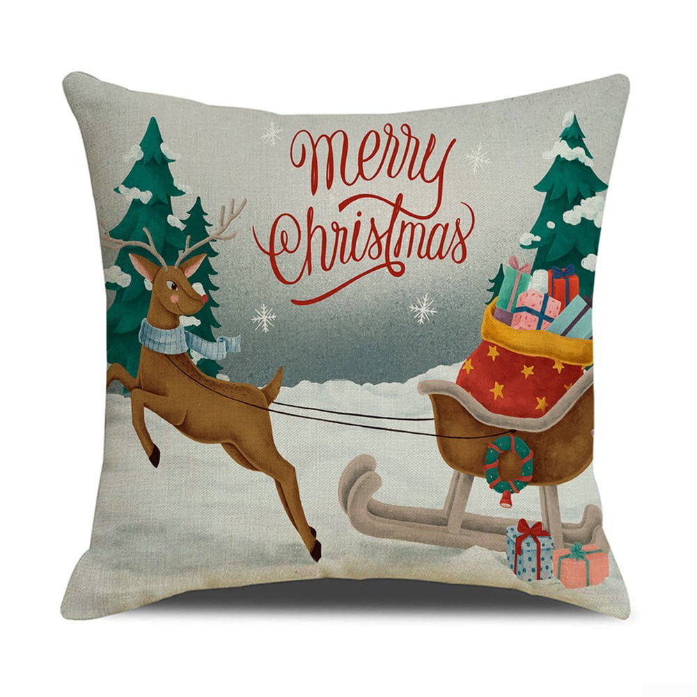 18" Christmas Santa Cushion Cover 3D Pillow Case Sofa Throw Xmas" Decorations