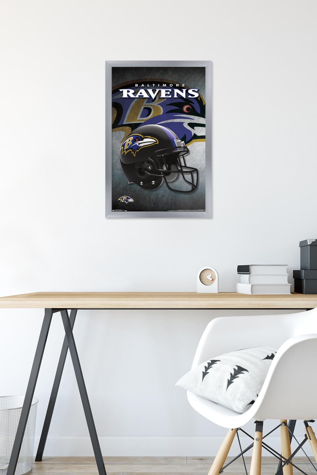 NFL Baltimore Ravens - Helmet 16 Wall Poster, 14.725" x 22.375", Framed