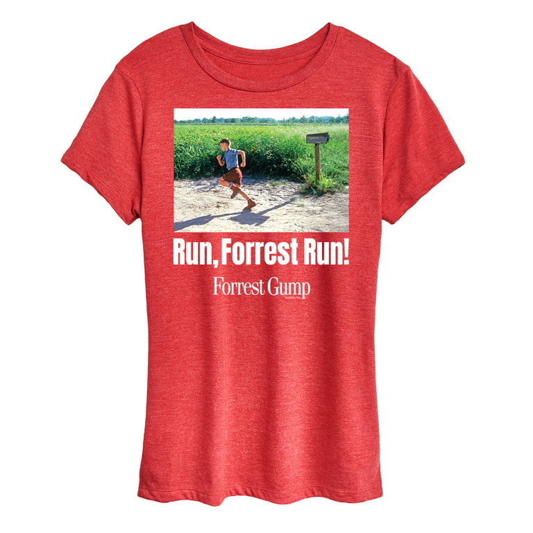 biograf friktion Diskutere Forrest Gump - Run Forrest Run - Women's Short Sleeve Graphic T-Shirt -  Walmart.com