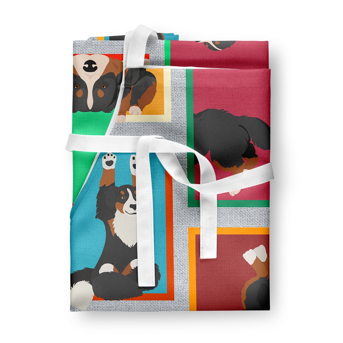 Lots of Bernese Mountain Dog Apron 27 in x 30 in