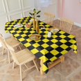 thumbnail image 3 of Yellow and Black Checkered Pattern Rectangle Tablecloth 60"x102",Waterproof Polyester Rectangle Table Cloth, Wipeable Spillproof Polyester Tablecloth for Dining, Camping, Indoor and Outdoor, 3 of 6