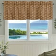 thumbnail image 3 of Vintage Rattan Farmhouse Short Window Curtain Valances, Minimalist Abstract Wicker Texture Brown Rod Pocket Kitchen Valances for Living Room Bedroom Bathroom Cafe 54" x 18", 3 of 8