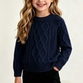 thumbnail image 6 of Ugoldhm Girls Cable Knit Sweater, Crew Neck Long Sleeve Raglan Casual Pullover Jumper for Little & Big Kids, 6 of 7