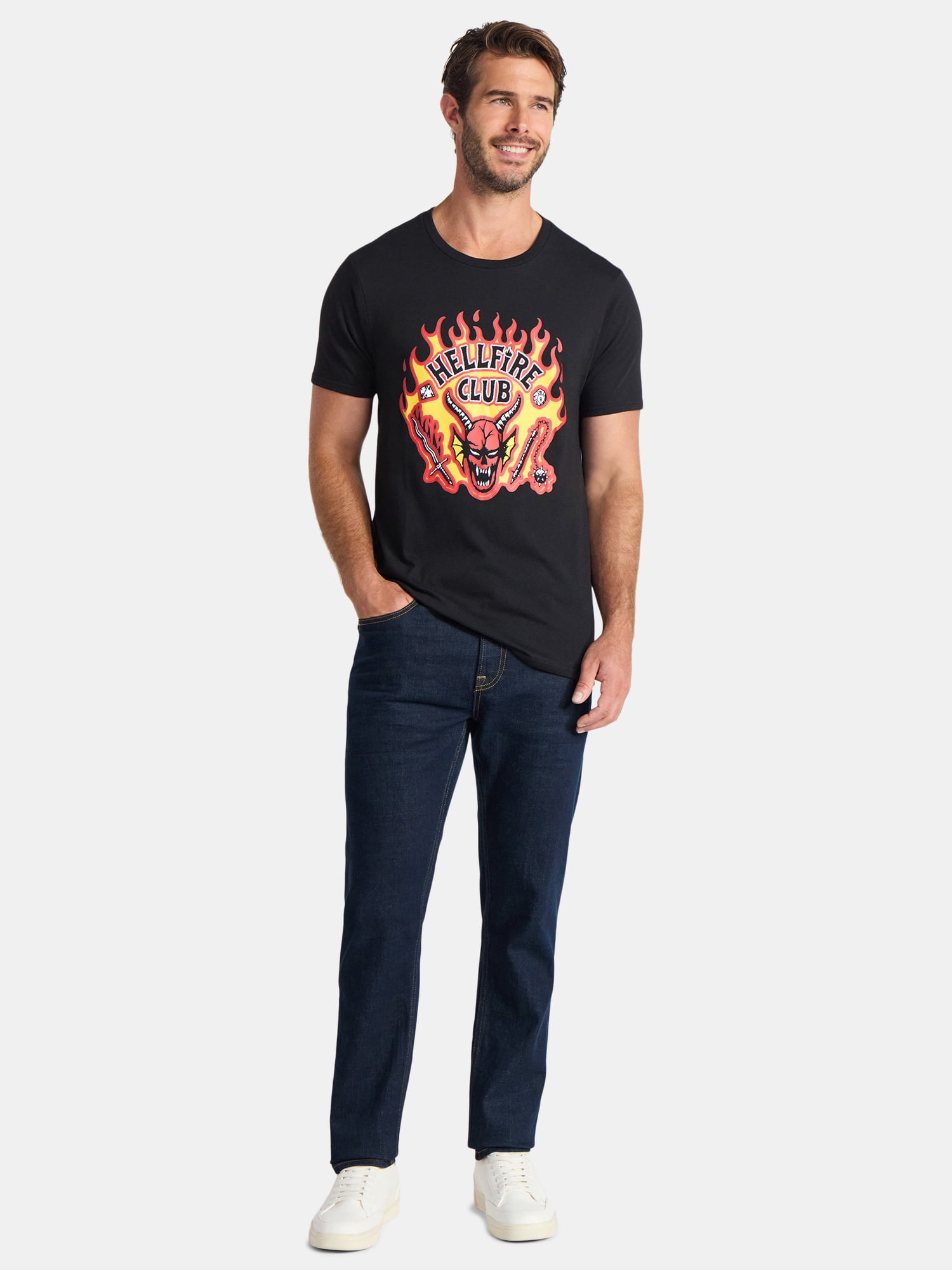 Netflix Stranger Things Men's and Big Men's Hellfire Club Graphic Tee Shirt, Sizes S-3XL