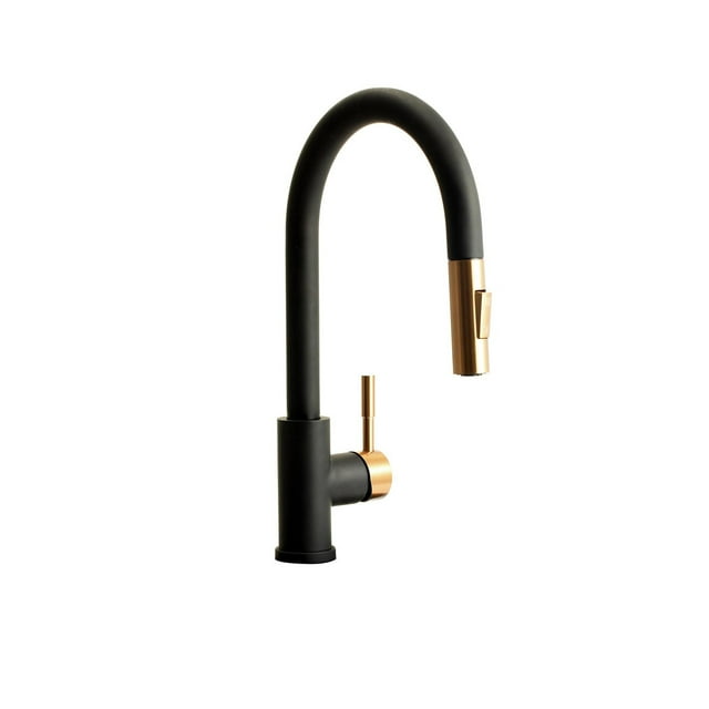 Dura Faucet Robinet DF-MK530SLK-MRG Utilisé pour Cuisine RV; Réducteur; Noir Mat/or Rose
