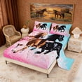 thumbnail image 2 of Erosebridal Galloping Horse Full Size Sheets, Pink Cherry Blossoms Bed Sheets, 4pcs (1 Flat Sheet, 1 Fitted Sheet and 2 Pillowcases), 2 of 6