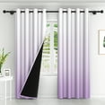 thumbnail image 2 of Lfeey Room Darkening Blackout Curtains 63 Inches Long, Purple Ombre Grommet Curtains, 2 Panels, 2 of 6