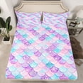thumbnail image 2 of Castle Fairy Children Teens Marine Mermaid Princess Twin Sheet Sets 3pcs,Bling Gradient Glitter Twin Fitted Sheet Microfiber,Sea Underwater World Breathable Flat Sheet,Ultra Soft Home Decor, 2 of 7