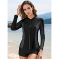 thumbnail image 2 of Asoul Rash Guard for Women, UPF 50+ Long Sleeve Zip Front UV Sun Protection Jacket Swim Shirt for Women Swimwear, 2 of 6