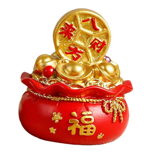 Figura de bolsa de dinero de regalo de Año Nuevo, estatua de bolsa de oro del Feng Shui tradicional chino Moneda