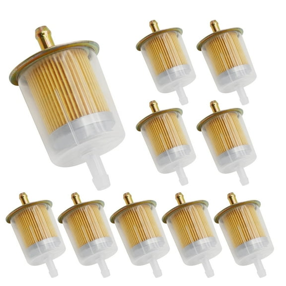 Anxingo 10Pcs 3/8 Inch Fuel Filter Universal Inline Fuel Filter High Flow Compact Inline for Tractor Golf Cart Car Truck Motorcycle RV