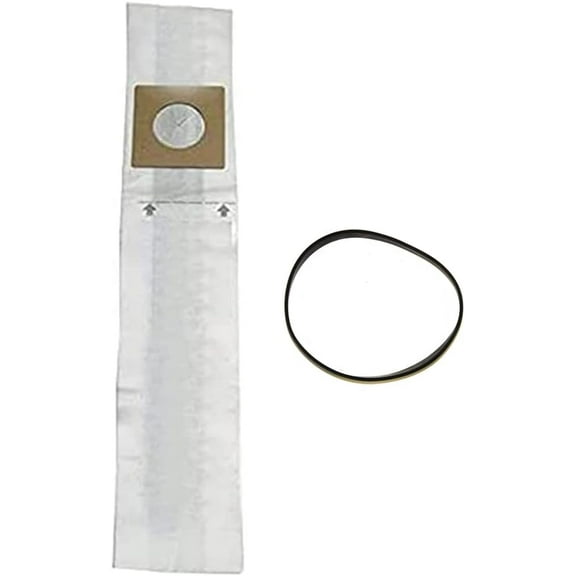 Replacement Part For Dirt Devil 3670147001 & 1720410001 Vacuum Cleaner 3 Paper Bags with 1 Flat Belt Models 085300, 085335, 085355, 085360, 085400, 085435, 085500, 085520, 085525, 085530, 085535