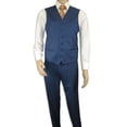 thumbnail image 3 of Mens Vitali Three Piece Suit Vested Sharkskin Sheen M3090 Royal blue Regular fit, 3 of 8