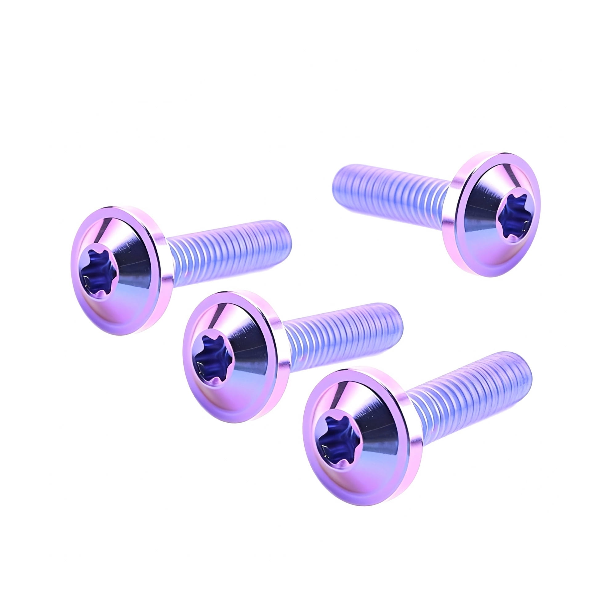 4pcs Titanium Ti M6x10mm Button Torx Head Bolt Screw for Bicycle Motorcycle M6x10, 13 colors