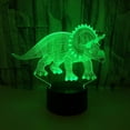 thumbnail image 2 of 2pcs 3D Dinosaur Night Light + Triceratops Rex Led Lamp Illusion Tyrannosaurus Lamp 16 Color Change Remote Control Lights for Bed Living Room Kids Girls Boys Xmas 737, 2 of 7